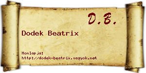 Dodek Beatrix névjegykártya